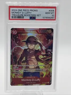 One Piece Monkey D. Luffy ST10-006 Treasure Booster Set Promo PSA 10 - Image 1