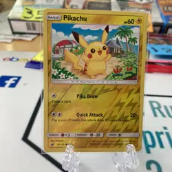 2017 Pokemon Crimson Invasion Pikachu Reverse Holo Common Card 30/111 Centered - Image 1