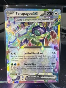 Pokemon TCG Terapagos EX 128/142 Stellar Crown Double Rare Holo Card NM/M - Image 1
