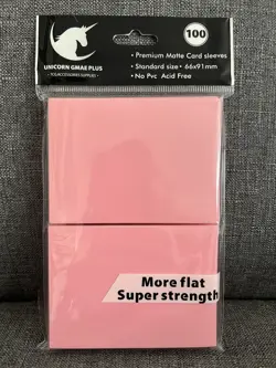 100 Premium Card Sleeves, Light Pink, Matte Card Sleeves, Standard TCG Sleeves - Image 1