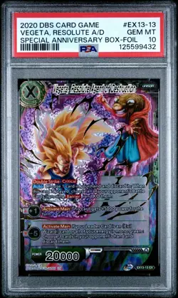 2020 Dragon Ball Super Card Majin Vegeta EX13-13 Foil Gold Stamp PSA 10 GEM MINT - Image 1