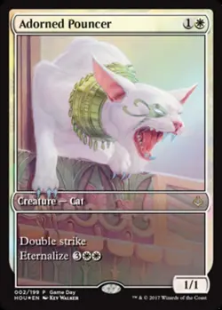 MTG Adorned Pouncer - Game Day Promo, Unique & Misc. Promos, Heavily Played, Eng - Image 1