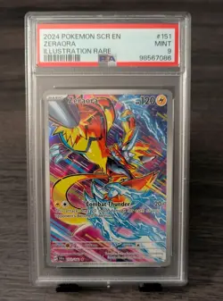 Pokemon Zeraora Illustration Rare 151/142 Stellar Crown PSA 9 MINT - Image 1