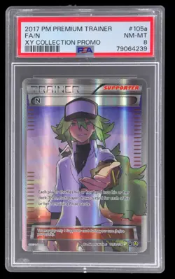 2017 POKEMON PREM TRAINER XY COLL PROMO #105A FULL ART/N PSA 8 - Image 1