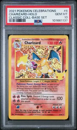 2021 POKEMON CELEBRATIONS CLASSIC COLL #4 CHARIZARD-HOLO PSA 10 - Image 1