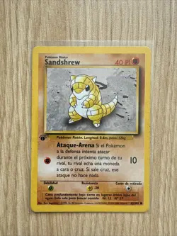 Pokemon 1st Edition Sandshrew 62/102 1st Edition Base Set Spanish LP - Image 1