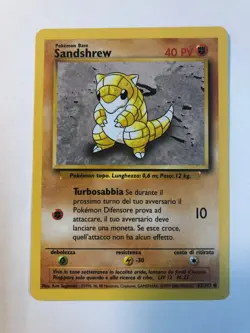 Pokemon [ITALIAN] Sandshrew 62/102 Base Set Vintage NM - Image 1