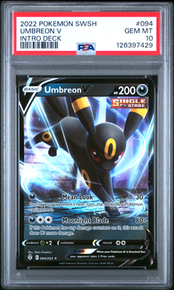 Pokemon Umbreon V #094 Intro Deck Exclusive PSA 10 GEM MINT (POP 14) NON-HOLO - Image 1