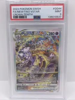 Pokemon Mewtwo VSTAR GG44/GG70 Crown Zenith Galarian Gallery Holo PSA 9 2023 - Image 1
