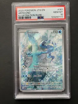 2025 POKEMON JTG EN-JOURNEY TOGETHER ILLUSTRATION RARE #161 ARTICUNO PSA 10 - Image 1