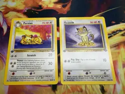 Persian 42/64 & Meowth 56/64 1st Edition Jungle WoTC 1999 Pokemon TCG - Image 1