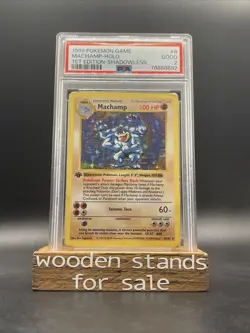 1999 Pokemon Shadowless Base Set 1st Edition Machamp Holo Rare 8/102 #8 PSA 2 - Image 1
