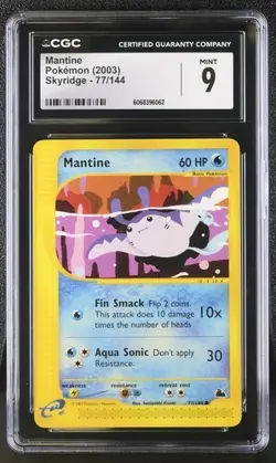 Mantine Pokemon (2003) Skyridge #77/144 CGC 9 MINT Common WOTC - Image 1