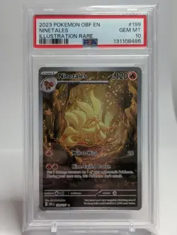 PSA 10 2023 Pokemon OBF EN Illustration Rare #199 Ninetales PSA 10 GEM MINT - Image 1