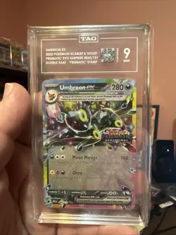 Pokemon 2025 Pre-Prismatic Evolutions #060 Umbreon EX Stamped Promo Tag Mint 9!! - Image 1
