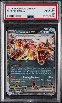 2023 POKEMON OBF EN-OBSIDIAN FLAMES #125 CHARIZARD EX PSA 10 - Image 1