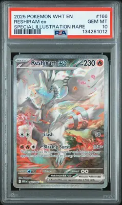 2025 POKEMON WHT EN-WHITE FLARE SPECIAL ILLUSTRATION RARE RESHIRAM EX PSA 10 - Image 1
