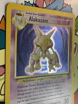 Pokemon Alakazam Base Set 2 Holo Unlimited Rare Card 1/130 Vintage Swirl LP+ - Image 3