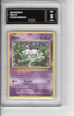 2016 MEW XY EVOLUTIONS SET RARE HOLO-FOIL POKEMON CARD 53/108 GMA 9 - Image 1