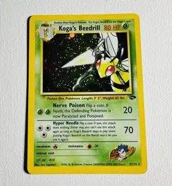 Vintage Pokemon Card WOTC Rare Holo KOGA’S BEEDRILL Gym Challenge 9/132 - Image 1