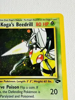 Vintage Pokemon Card WOTC Rare Holo KOGA’S BEEDRILL Gym Challenge 9/132 - Image 3
