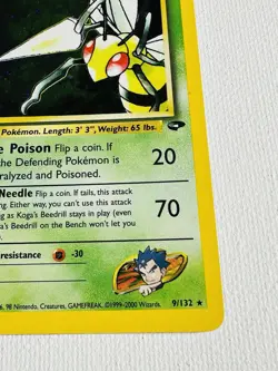 Vintage Pokemon Card WOTC Rare Holo KOGA’S BEEDRILL Gym Challenge 9/132 - Image 5