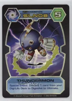 2002 Digimon - D-Tector Card Game Expansion Set Unlimited Thundermon #DT-14 - Image 1