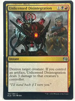 Unlicensed Disintegration LP* Kaladesh ENGLISH 187/264 mtg -UnltdCards - Image 1