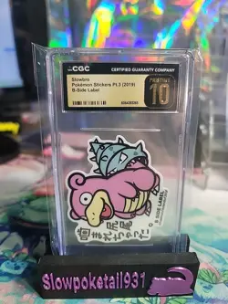 Slowbro Pokemon Stickers Pt.3 (2019) B-Side Label CGC Pristine 10 - Image 1