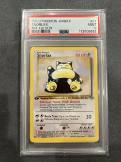 PSA 9 1st Edition Snorlax (Non-Holo) 1999 Pokemon Jungle #27 - Image 1
