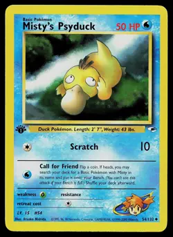 Pokemon Card - Misty's Psyduck Gym Heroes 54/132 Uncommon 1st Edition - Image 1