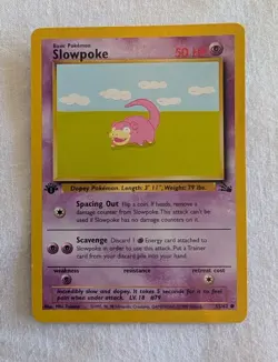 Slowpoke Pokemon - 1st Edition - Fossil Set - LP - Image 1