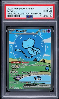 2024 POKEMON PAF EN-PALDEAN FATES SPECIAL ILLUSTRATION RARE #232 MEW EX PSA 10 - Image 1
