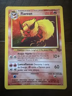 Vintage Pokemon Flareon 3/64 Base Set Spanish WotC 1999 Rare Holo - Image 1