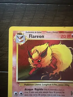 Vintage Pokemon Flareon 3/64 Base Set Spanish WotC 1999 Rare Holo - Image 2