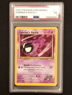 Sabrina’s Gastly 93/132 1st Edition 2000 Pokemon Gym Heroes WOTC PSA 7 NM - Image 1