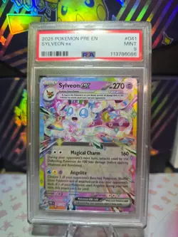 2025 POKEMON PRE EN-PRISMATIC EVOLUTIONS #041 SYLVEON EX PSA 9 MINT - Image 1