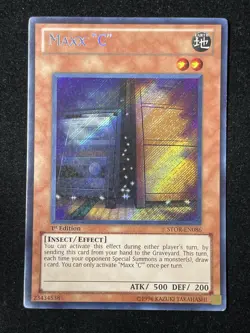 YUGIOH MAXX "C" SECRET RARE 1ST EDITION GOOD CONDITION STOR-EN086 - Image 1