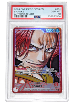 One Piece ~ SHANKS ~ PSA 10 ~ Alternate Art OP09-001 ~ Emperors of the New World - Image 1
