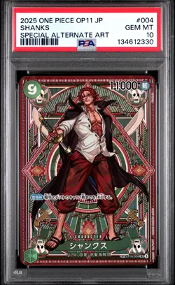 2025 ONE PIECE JPN OP11-A FIST OF DIVINE SPEED #004 SHANKS PSA 10 - Image 1