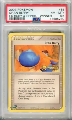 PSA 8.5 Pokemon Oran Berry Winner Promo Card 2003 ex Ruby Sapphire #85 - Image 1