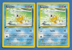 2 KARPADOR(Magikarp) UNPLAYED 1999 GERMAN POKEMON 1ST ED BASE SET CARDS 35/102 - Image 1