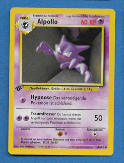 ALPOLLO(Haunter) UNPLAYED 1999 GERMAN POKEMON 1ST ED BASE SET CARD 29/102 - Image 1