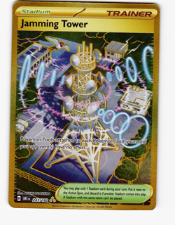 Pokemon TCG Jamming Tower-Destined Rivals-Hyper Rare Holo-Trainer Card-243/182 - Image 1