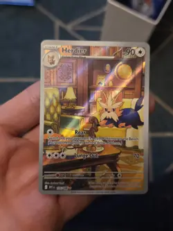 Pokemon TCG Herdier Card 155/086 SV White Flare Illustration Rare Near Mint - Image 1