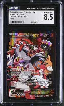 CGC 8.5 Team Magma's Groudon EX 2015 Double Crisis 15/34 Holo Pokemon Card - Image 1