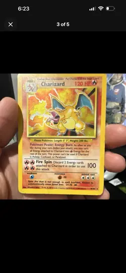 Pokemon TCG Charizard Base Set Holo 4/102 1999 English Vintage Card - Image 2