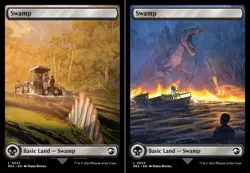 1 x Swamp (0023) - Foil Double-sided Land - Universes Beyond: Jurassic World - N - Image 1