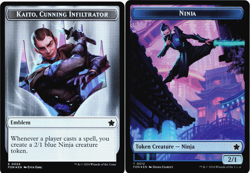 Emblem - Kaito, Cunning Infiltrator // Ninja Doubled-Sided Token MTG Foundations - Image 1