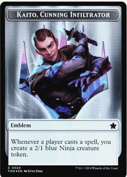 Emblem - Kaito, Cunning Infiltrator // Ninja Doubled-Sided Token MTG Foundations - Image 2
